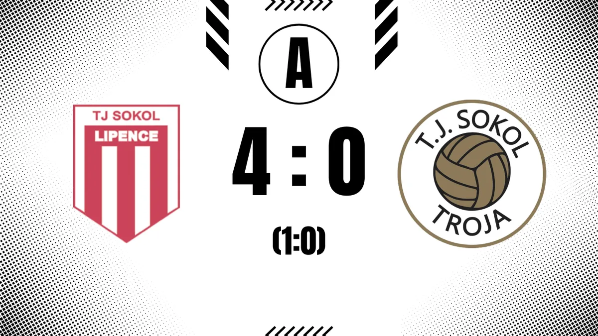 Troja nestačila na Lipence a domů si přivezla 0 bodů a opět 4 branky