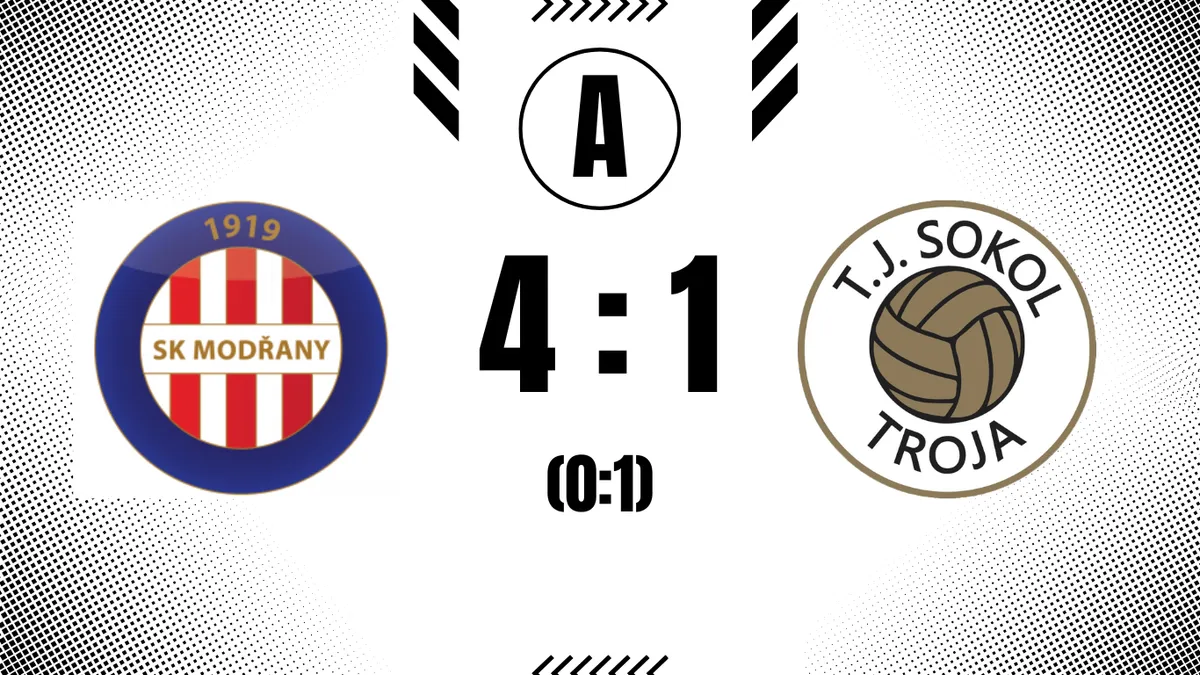 Troja trápila první Modřany. Body z toho nakonec nebyly.