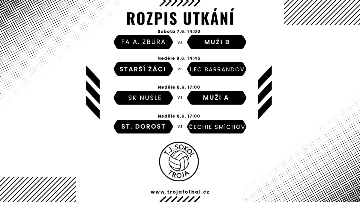 Rozpis zápasů 7.6. - 8.6.2025